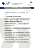 Press release: Why Extending “Short-Time Work” Will Not Save Jobs