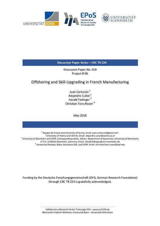 Offshoring and Skill-Upgrading in French Manufacturing