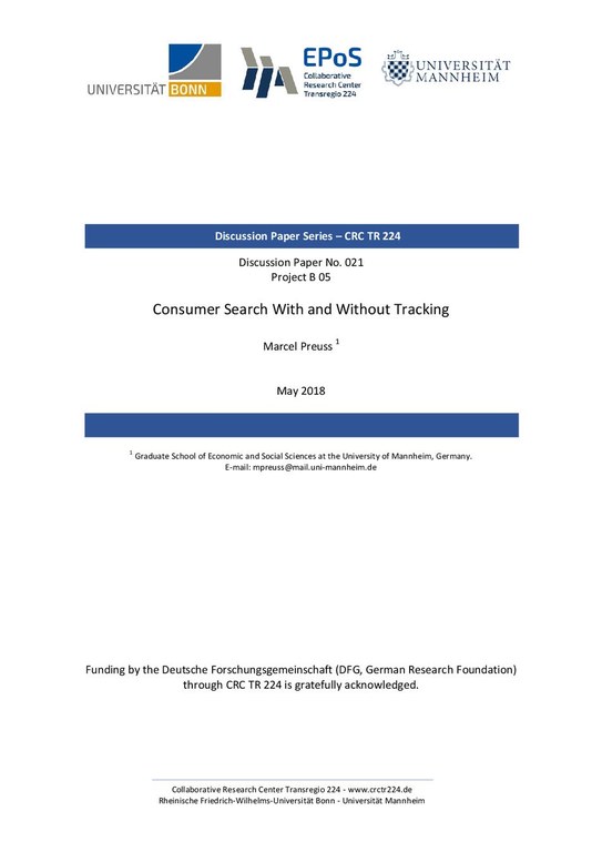 Consumer Search with and Without Tracking