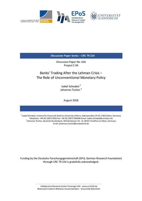 Banks' Trading After the Lehman Crisis - The Role of Unconventional Monetary Policy