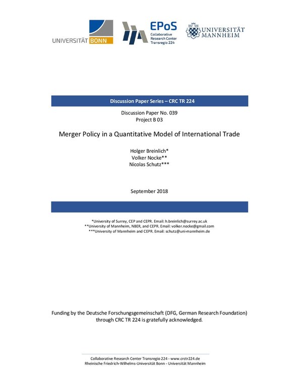 Merger Policy in a Quantitative Model of International Trade