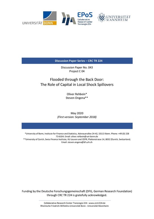 Flooded Through the Back Door: The Role of Capital in Local Shock Spillovers