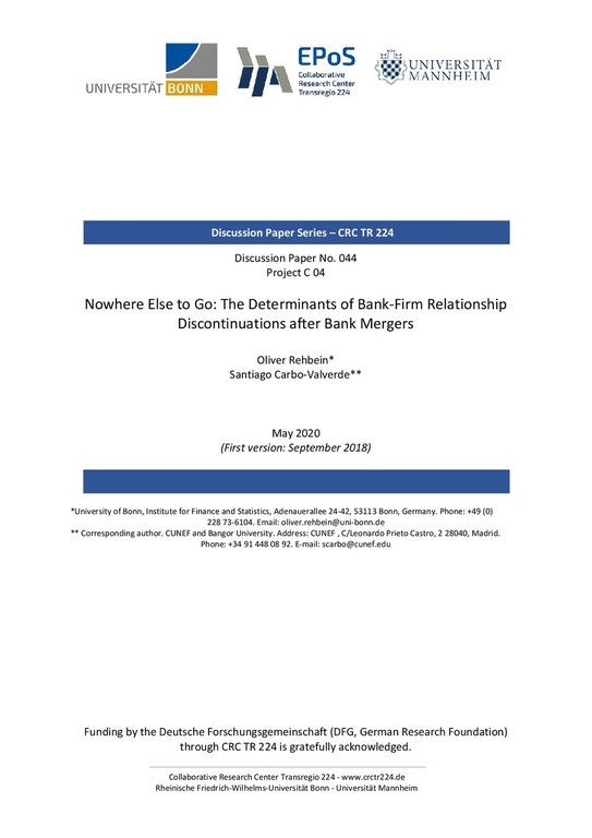 Nowhere Else to Go: The Determinants of Bank-Firm Relationship Discontinuations After Bank Mergers