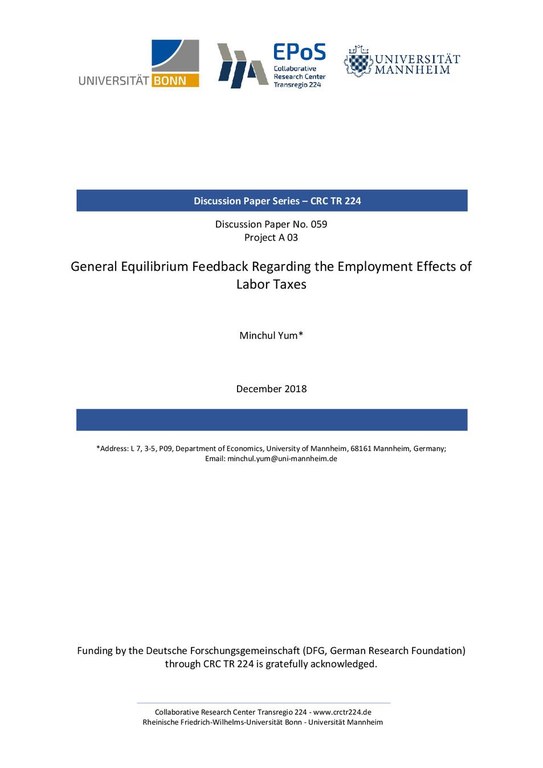 General Equilibrium Feedback Regarding the Employment Effects of Labor Taxes