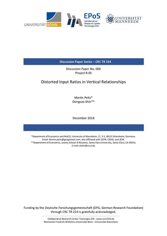 Distorted Input Ratios in Vertical Relationships