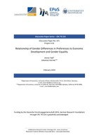 Relationship of Gender Differences in Preferences to Economic Development and Gender Equality