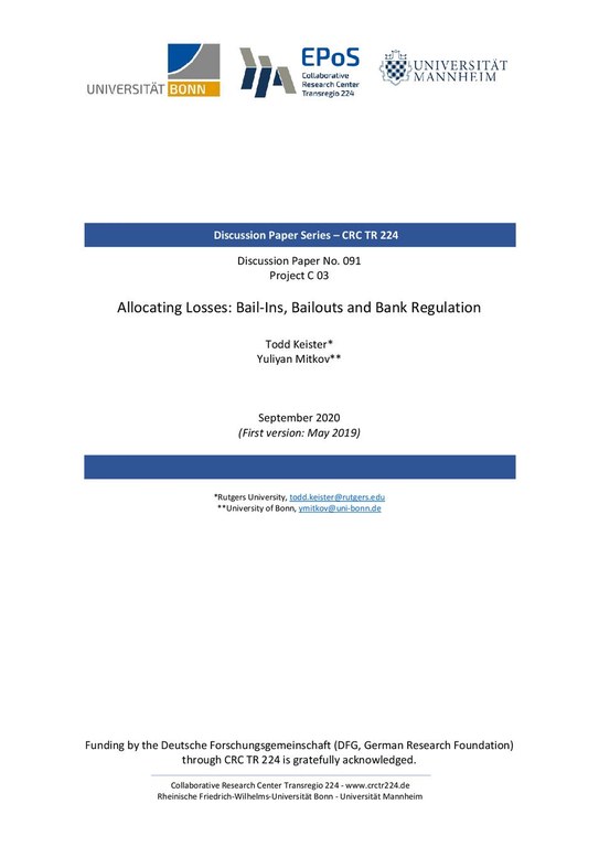 Allocating Losses: Bail-Ins, Bailouts and Bank Regulation