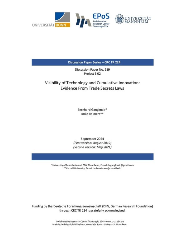 Visibility of Technology and Cumulative Innovation: Evidence from Trade Secrets Laws