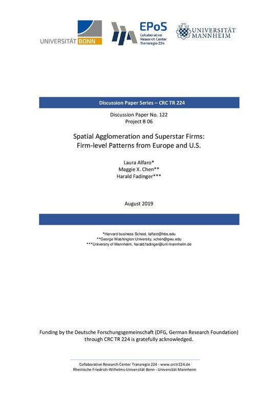 Spatial Agglomeration and Superstar Firms: Firm-Level Patterns from Europe and U.S.