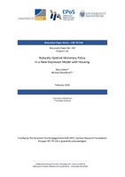 Robustly Optimal Monetary Policy in a New Keynesian Model with Housing