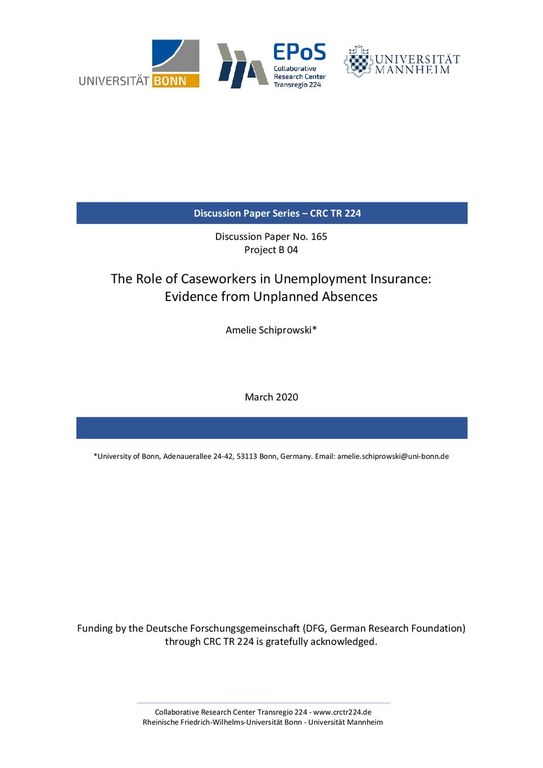 The Role of Caseworkers in Unemployment Insurance: Evidence from Unplanned Absences