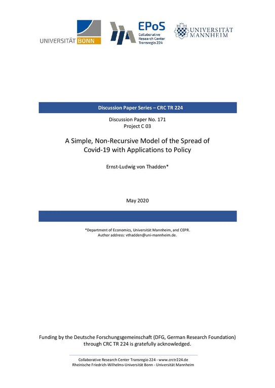 A Simple, Non-Recursive Model of the Spread of COVID-19 with Applications to Policy