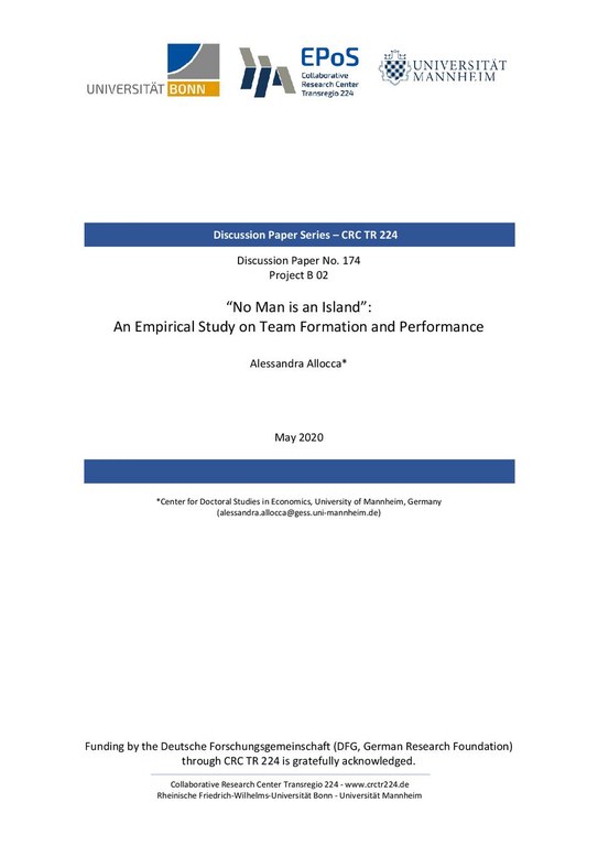 "No Man Is an Island": An Empirical Study on Team Formation and Performance