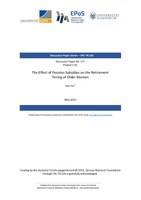 The Effect of Pension Subsidies on the Retirement Timing of Older Women