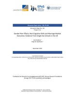 Gender Peer Effects, Non-Cognitive Skills and Marriage Market Outcomes: Evidence From Single-Sex Schools in the UK