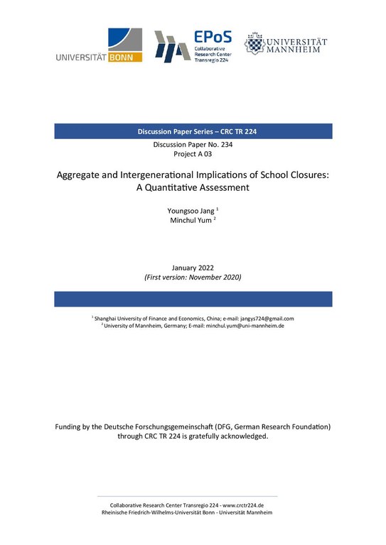 Aggregate and Intergenerational Implications of School Closures: A Quantitative Assessment