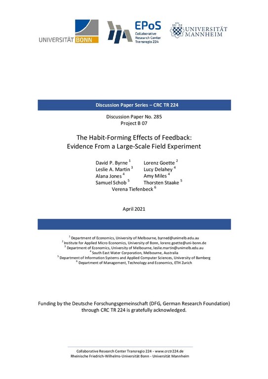 The Habit-Forming Effects of Feedback: Evidence from a Large-Scale Field Experiment