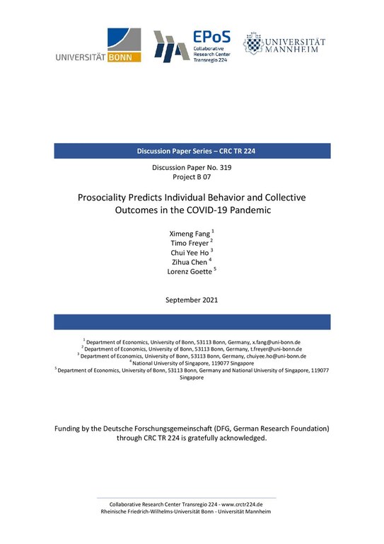 Prosociality Predicts Individual Behavior and Collective Outcomes in the COVID-19 Pandemic