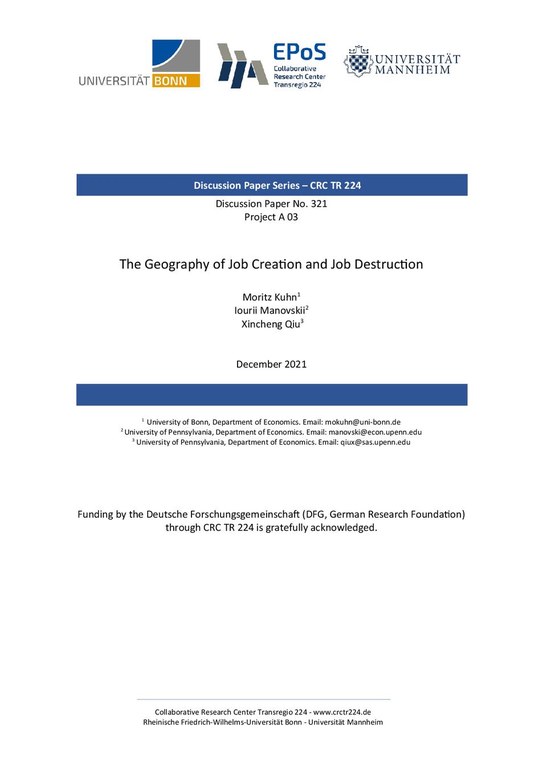 The Geography of Job Creation and Job Destruction