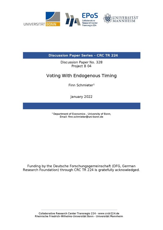 Voting with Endogenous Timing