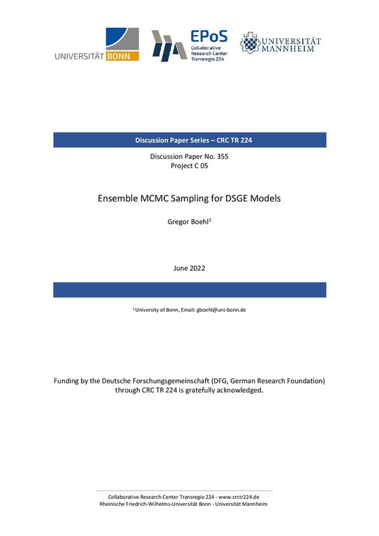 Ensemble MCMC Sampling for DSGE Models