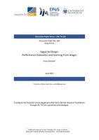 Vague by Design: Performance Evaluation and Learning from Wages