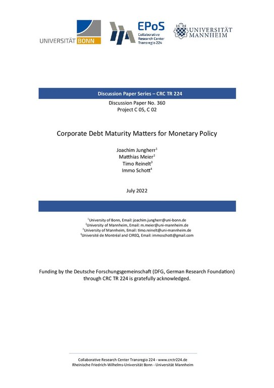 Corporate Debt Maturity Matters for Monetary Policy