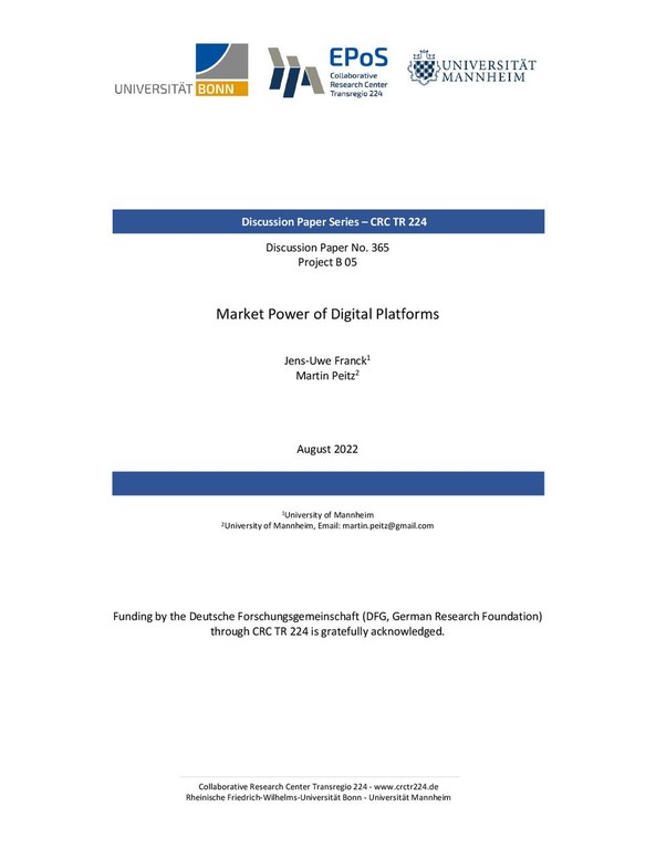 Market Power of Digital Platforms