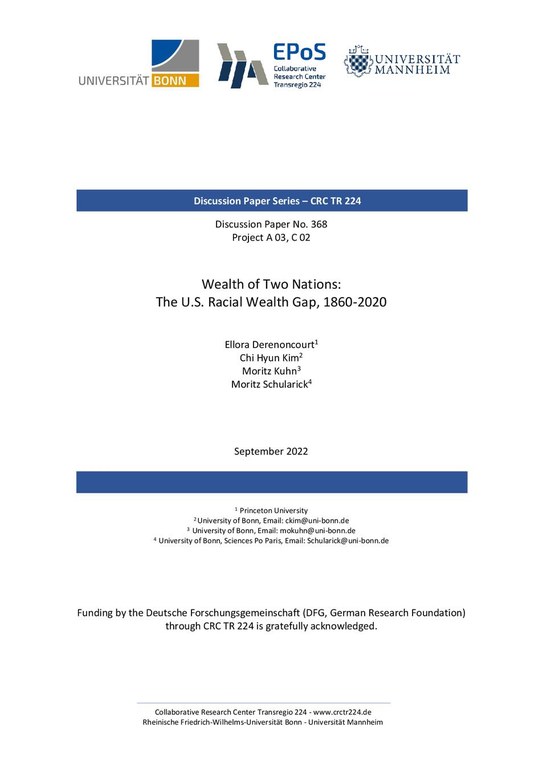 Wealth of Two Nations: The U.S. Racial Wealth Gap, 1860-2020