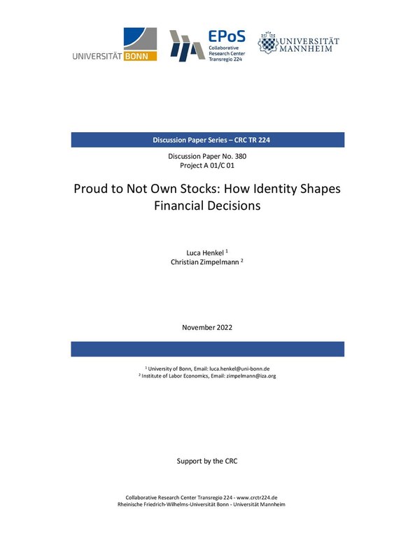 Proud to Not Own Stocks: How Identity Shapes Financial Decisions