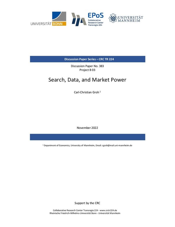 Search, Data, and Market Power