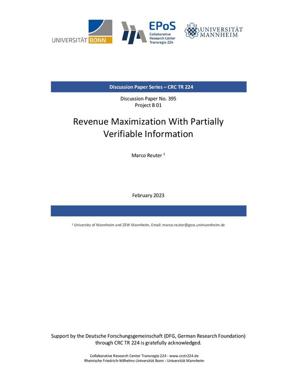 Revenue Maximization with Partially Verifiable Information