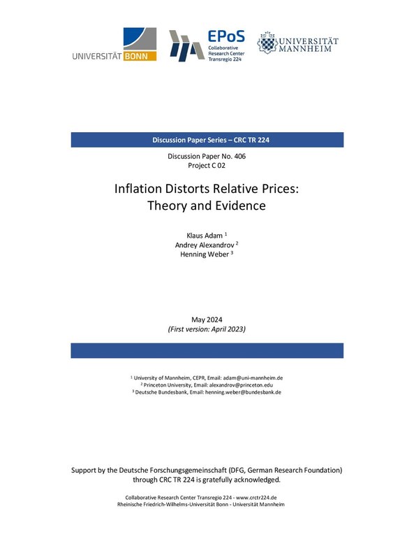 Inflation Distorts Relative Prices: Theory and Evidence