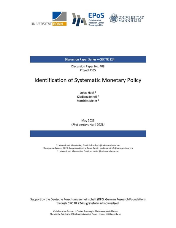 Identification of Systematic Monetary Policy