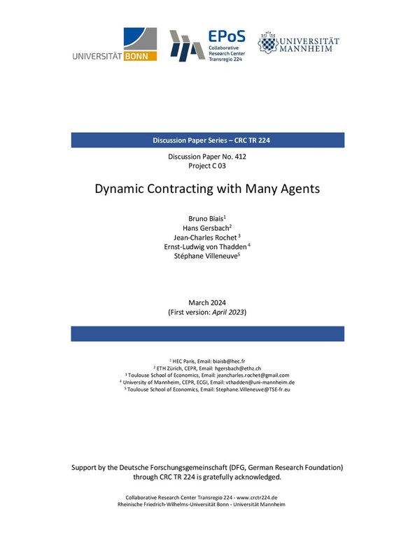 Dynamic Contracting with Many Agents