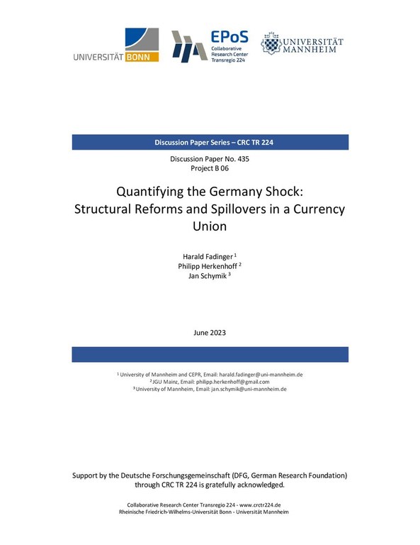 Quantifying the Germany Shock: Structural Reforms and Spillovers in a Currency Union