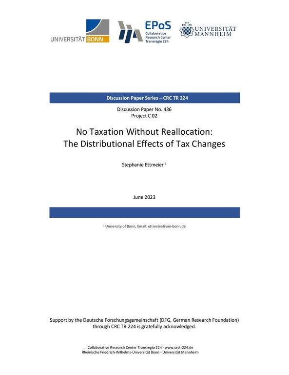 No Taxation without Reallocation: The Distributional Effects of Tax Changes