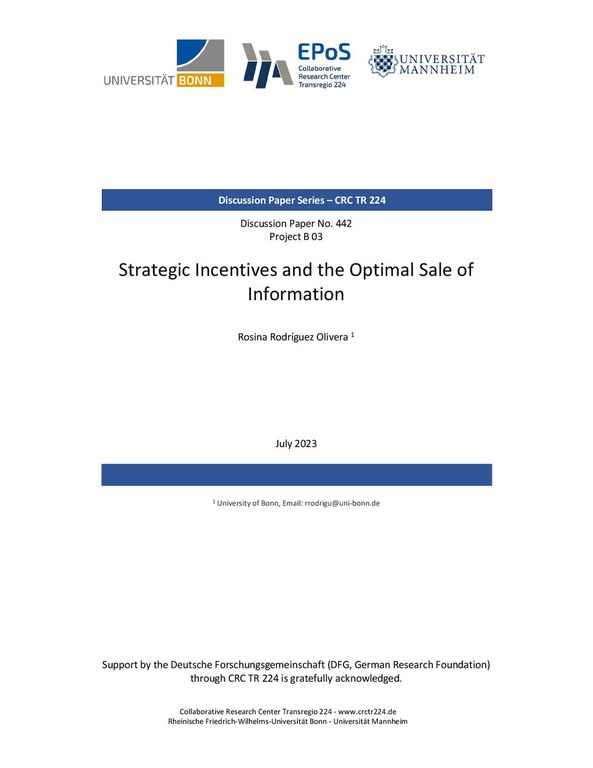 Strategic Incentives and the Optimal Sale of  Information