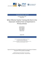 When Effective Teacher Training Falls Short in the  Classroom: Evidence from an Experiment in  Primary Schools