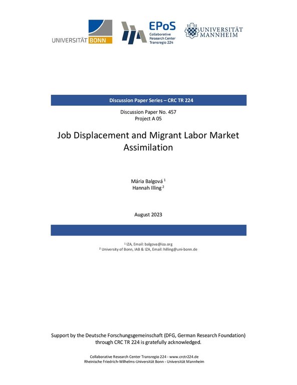 Job Displacement and Migrant Labor Market Assimilation