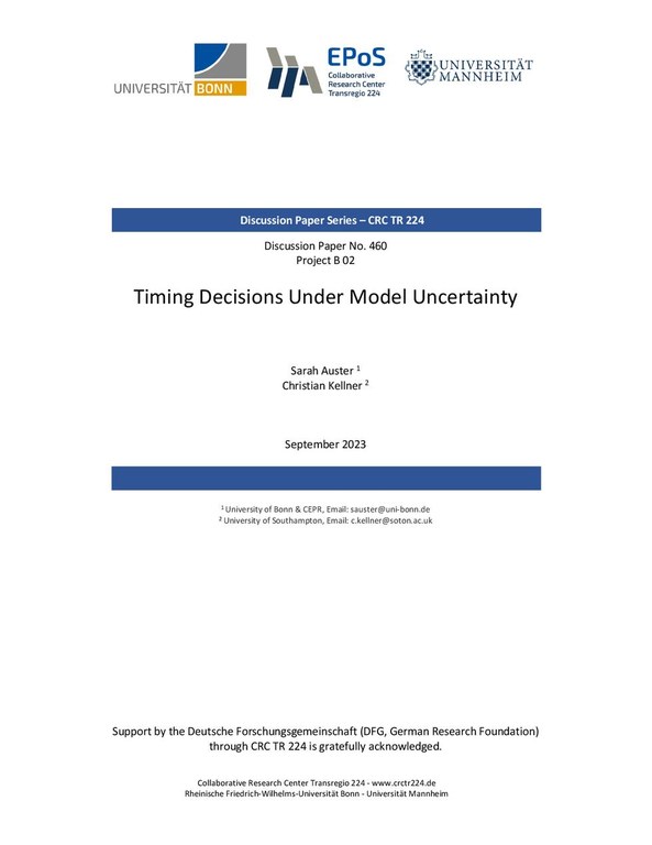 Timing Decisions Under Model Uncertainty