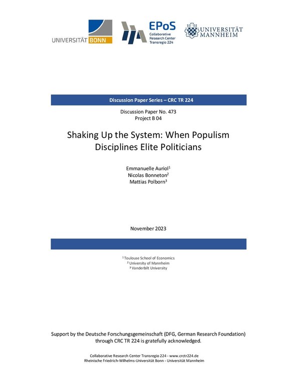 Shaking Up the System: When Populism Disciplines Elite Politicians