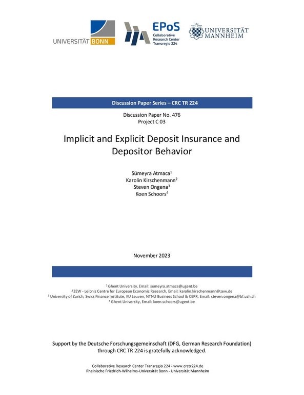 Implicit and Explicit Deposit Insurance and Depositor Behavior