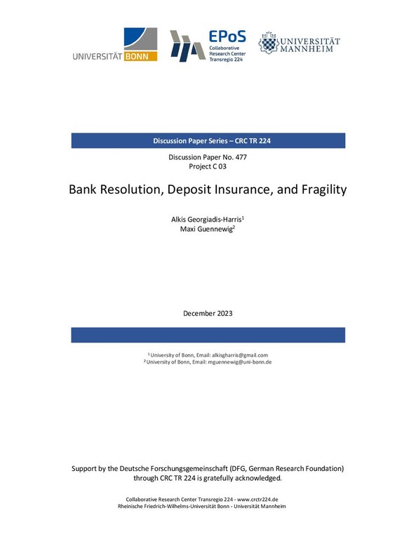 Bank Resolution, Deposit Insurance, and Fragility