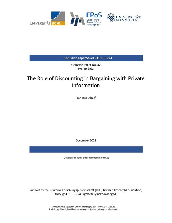 The Role of Discounting in Bargaining with Private Information