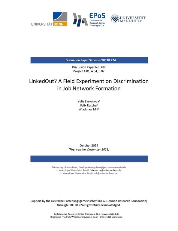 LinkedOut? A Field Experiment on Discrimination in Job Network Formation