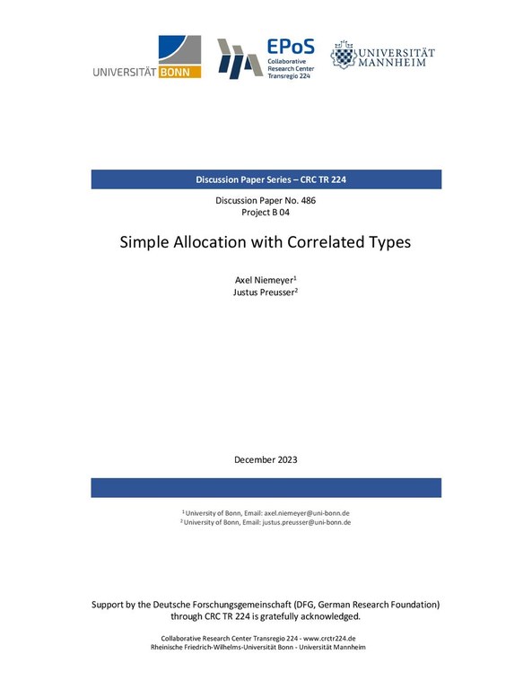 Simple Allocation with Correlated Types