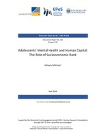 Adolescents’ Mental Health and Human Capital: The Role of Socioeconomic Rank