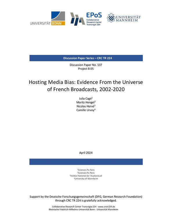 Hosting Media Bias: Evidence from the Universe of French Broadcasts, 2002-2020