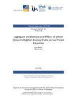 Aggregate and Distributional Effects of School Closure Mitigation Policies: Public versus Private Education